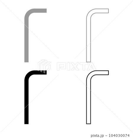 Hex key hex key wrenche tool fixing concept set icon grey black color vector illustration image solid fill outline contour line thin flat style Hex key hex key wrenche tool fixing concept set icon grey black color vector illustration image solid fill outline contour line thin flat style 104030074
