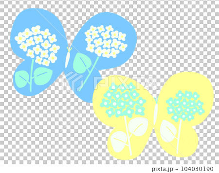 淺藍色和黃色花卉圖案的蝴蝶 104030190