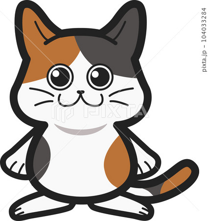 三毛猫のキャラクター かわいい動物のベクターイラスト素材 三毛猫のキャラクター かわいい動物のベクターイラスト素材 104033284