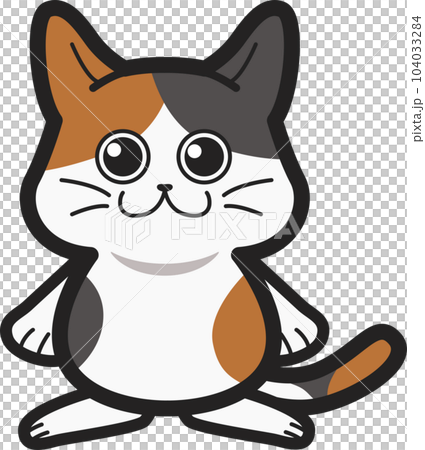 Calico cat character Cute animal vector illustration material 104033284