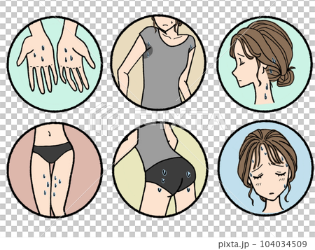 多汗症の女性 104034509