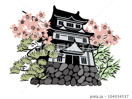 歴史　お城のイラスト 104034537