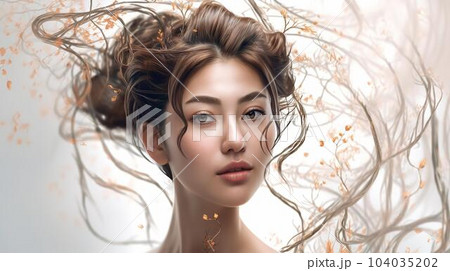 ビューティー・美容・スキンケアのモデルのアジア人女性 ビューティー・美容・スキンケアのモデルのアジア人女性 104035202