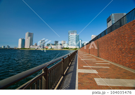 豊洲ぐるり公園 晴海大橋と高層マンションの風景 豊洲ぐるり公園 晴海大橋と高層マンションの風景 104035476
