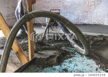 Sand and cement floor screed Sand and cement floor screed 104035559