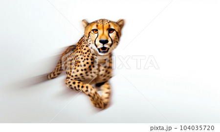leopard on white isolated background leopard on white isolated background 104035720
