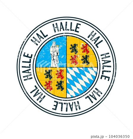 Halle city grunge rubber stamp Halle city grunge rubber stamp 104036350