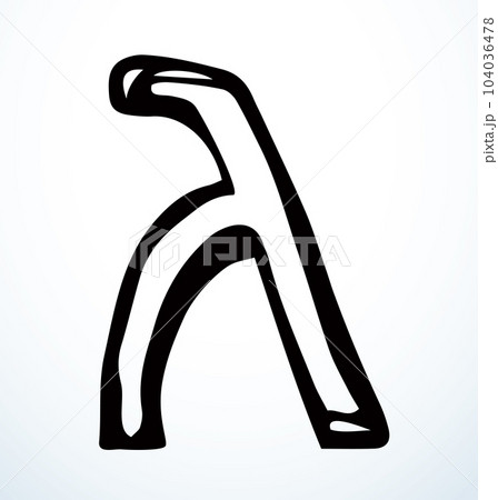 Vector drawing. Hebrew letter called Gimel 104036478