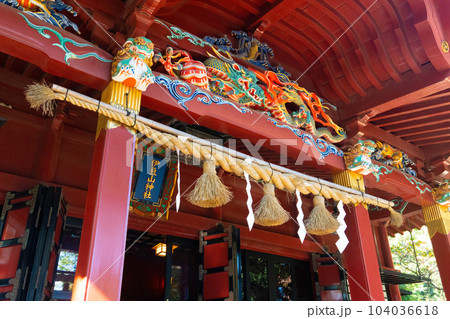 伊豆山神社本殿の正面 静岡県熱海市 伊豆山神社本殿の正面 静岡県熱海市 104036618
