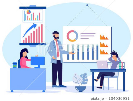 Illustration vector graphic cartoon character of business conference 104036951