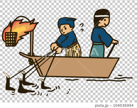 Illustration of cormorant fishing 104036994