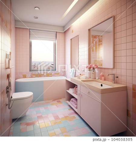 Modern interior design of children's bathroom....のイラスト素材