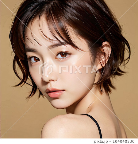 AI生成画像【人物】ショートヘアの女性 104040530