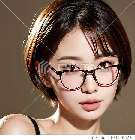 AI生成画像【人物】眼鏡をかけた女性 104040622