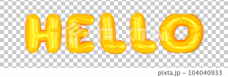 Word Hello with yellow color on transparent background 104040933