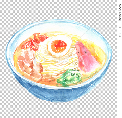 水彩で描いた盛岡冷麺のイラスト 104041223