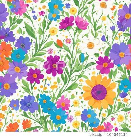 Seamless watercolor floral pattern - green leaves and branches composition on white background, perfect for wrappers, wallpapers, postcards, greeting cards, wedding invitations, romantic events. 104042134