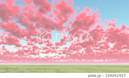 Red cumulus clouds 104042957