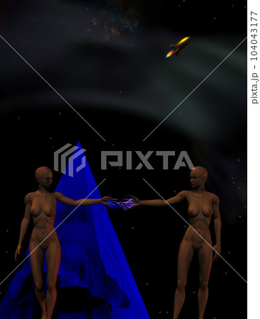 Two women transfer energy Two women transfer energy 104043177