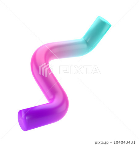 3d pipe metal geometric shape. Realistic glossy turquoise and lilac gradient luxury template decorative design illustration. Minimalist bright mockup isolated with clipping path 3d pipe metal geometric shape. Realistic glossy turquoise and lilac gradient luxury template decorative design illustration. Minimalist bright mockup isolated with clipping path 104043431
