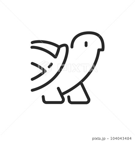Turtle Icon. Vector Outline Editable Sign Symbolizing Love and Care for Pet Turtles and Tortoises. 104043484