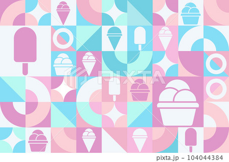 July is National Ice Cream Month. Seamless geometric pattern. Template for background, banner, card 104044384