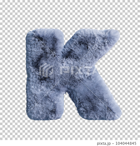 uppercase K. Gray fluffy letters. uppercase K. Gray fluffy letters. 104044845