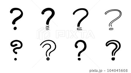 set of black questions marks isolated in white background 104045608
