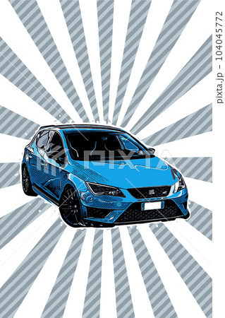 Modern car pop art comic style illustration Modern car pop art comic style illustration 104045772