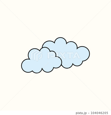 Clouds drawn in dood style. Cloud icon. Clouds drawn in dood style. Cloud icon. 104046205