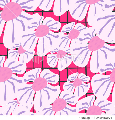 Contemporary big bud flower seamless pattern. Cute stylized flowers background. 104046854