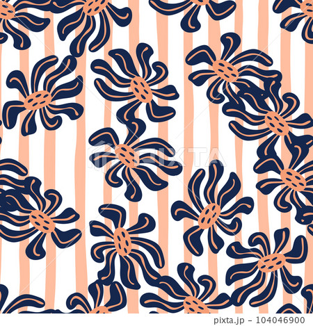 Vintage stylized flowers background. Decorative retro abstract bud flower seamless pattern. 104046900