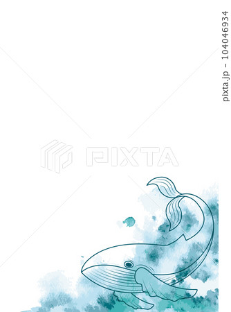 Watercolor background with a whale. Watercolor background with a whale. 104046934