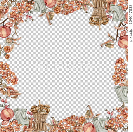 Watercolor autumn square frame with leaves llustration of autumn for scrapbooking, invitation,greetings cards, party decoration,wedding stationary, greetings, fashion,posters, background. Watercolor autumn square frame with leaves llustration of autumn for scrapbooking, invitation,greetings cards, party decoration,wedding stationary, greetings, fashion,posters, background. 104047832