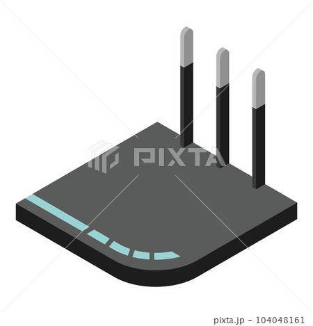Router isometric icon. Vector wifi router, internet modem for web design isolated on white background Router isometric icon. Vector wifi router, internet modem for web design isolated on white background 104048161