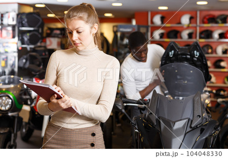 Positive seller holding advertising brochure Positive seller holding advertising brochure 104048330
