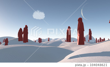 Figures in red robes Figures in red robes 104048621