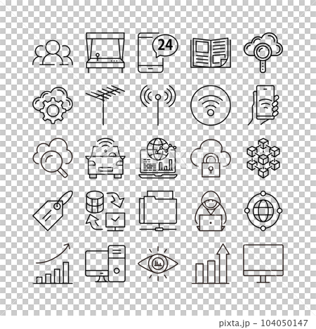 device artificial intelligence technology icon set device artificial intelligence technology icon set 104050147