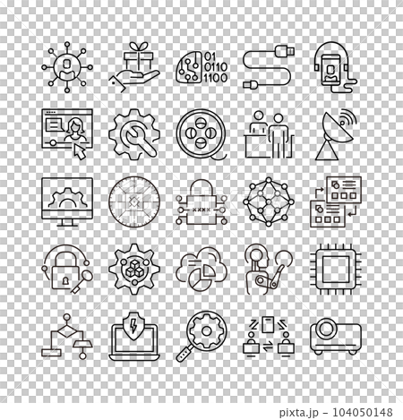 device artificial intelligence technology icon set device artificial intelligence technology icon set 104050148