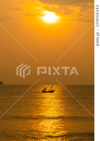 Landscape of beautiful sunrise sunset and sea 104050343