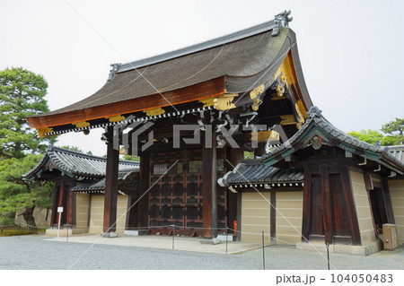 京都御所　宜秋門　若葉に新緑 104050483