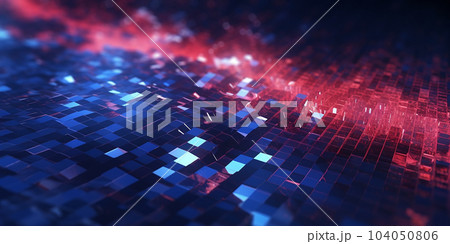 Abstract high technology lines connect of future on dark blue and red background 104050806