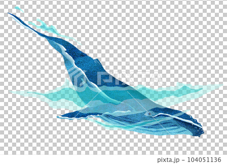 楽しそうに泳ぐザトウクジラのイラスト 104051136