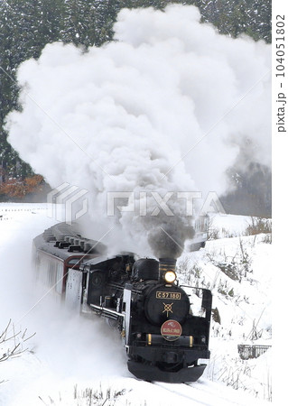 雪景色の磐越西線SL 雪景色の磐越西線SL 104051802