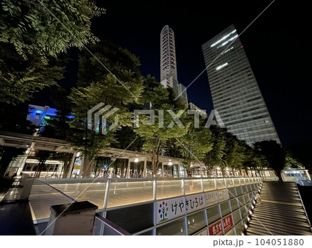 埼京線北与野駅から京浜東北線さいたま新都心駅への道のり 夜のけやき広場 埼京線北与野駅から京浜東北線さいたま新都心駅への道のり 夜のけやき広場 104051880