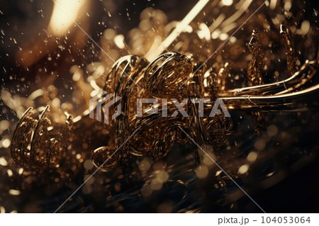 art background with the image of musical signs and symbols from gold 104053064