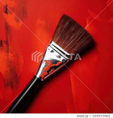 abstract background brush in paint on red background .free space for text 104053065