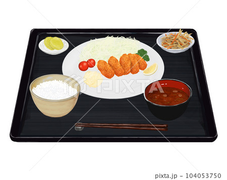 牡蠣フライ定食 リアルイラスト 牡蠣フライ定食 リアルイラスト 104053750