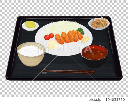 牡蠣フライ定食 リアルイラスト 牡蠣フライ定食 リアルイラスト 104053750