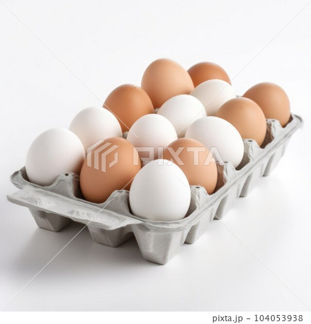 freshly picked chicken eggs lie in cells on the farm freshly picked chicken eggs lie in cells on the farm 104053938
